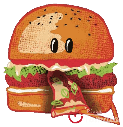 Hungry Burger Sticker by pizza tomáto