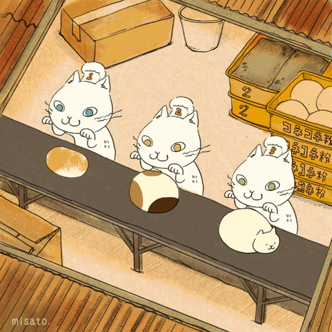 Cat Animation GIF by misato.