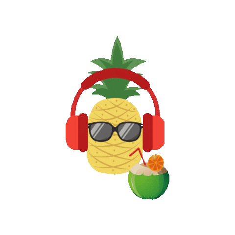 Pineapple Coconut Sticker by Travelinsightpedia