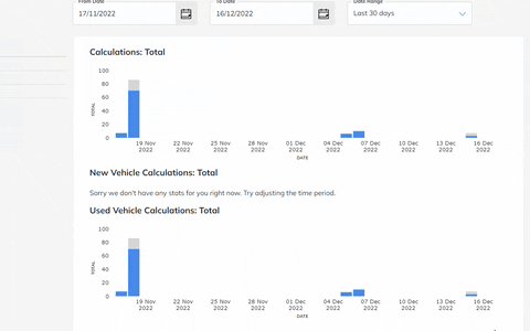 Animated example showing the Print option on the Calculation statistics page