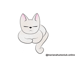 Tired White Cat GIF