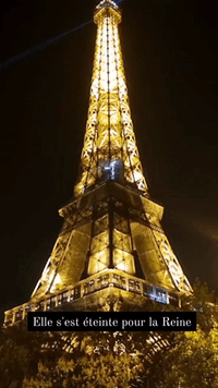 Eiffel Tower Goes Dark for Queen Elizabeth II