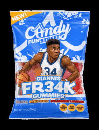 Giannis Antetokounmpo Basketball GIF by Candy Funhouse