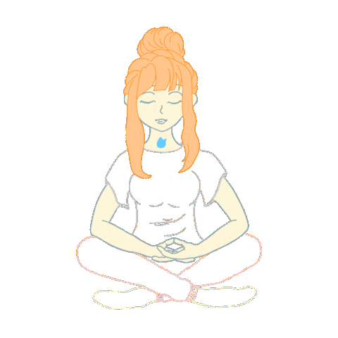 Girl Meditation Sticker