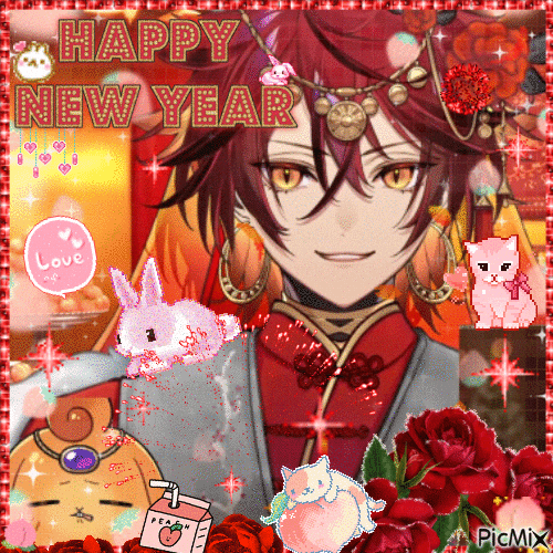 Happy New Year Vtuber GIF
