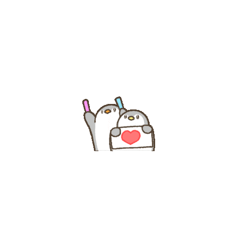 Heart Penguin Sticker