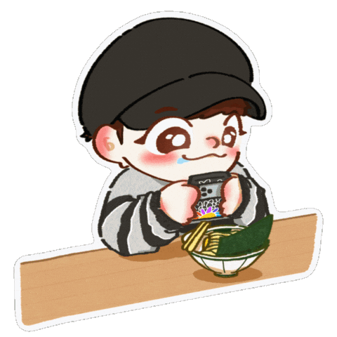 Excited Hungry Sticker