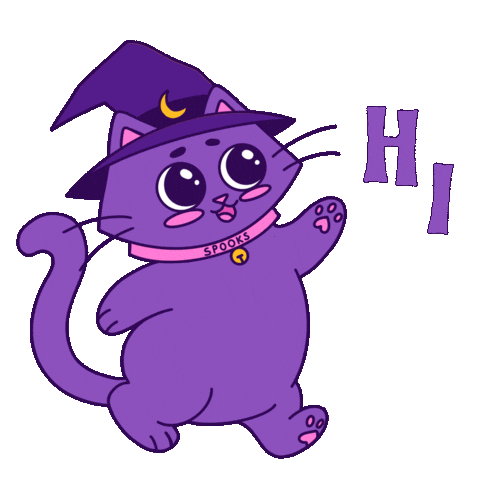 Greetings Hello Sticker by Spooks The Cat