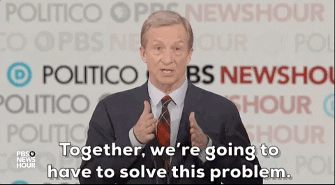 Democratic Debate Tom Steyer GIF by GIPHY News - Find & Share on GIPHY