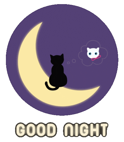 Miss U Good Night Sticker by Babybluecat
