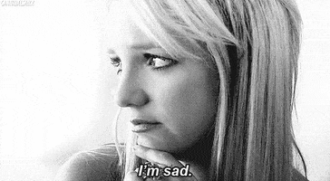 sad black and white GIF