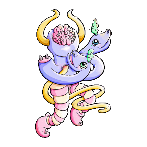 Monster Brain Sticker by Klama Bang