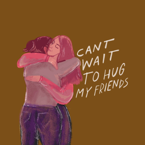 Best Friends Hug GIF by BrittDoesDesign by BrittDoesDesign
