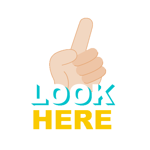 Look Here New Post Sticker by allyoucancontent