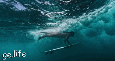 Surfer Wave Duck Dive GIF