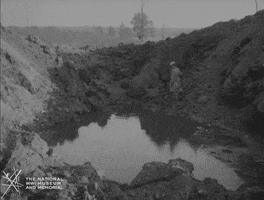 NationalWWIMuseum black and white military footage mud GIF