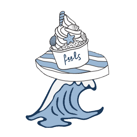 Feels Frozen Yogurt Sticker by Saddle Cafe