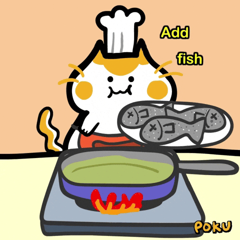 Cat Cooking GIF by Poku Meow