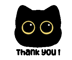Cute Black Cat Thank You Sticker