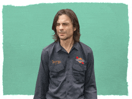 Celebrity gif. Brian Bell dressed in a Sunoco uniform shrugs and shakes his head, looking side to side, confused, as question marks appear on either side of him.