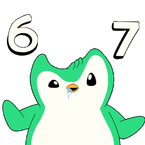 6 7 Penguin Sticker by Abster