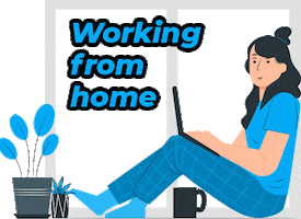 Work From Home Sticker by Huptech Web