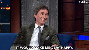 Happy Eddie Redmayne GIF by The Late Show With Stephen Colbert