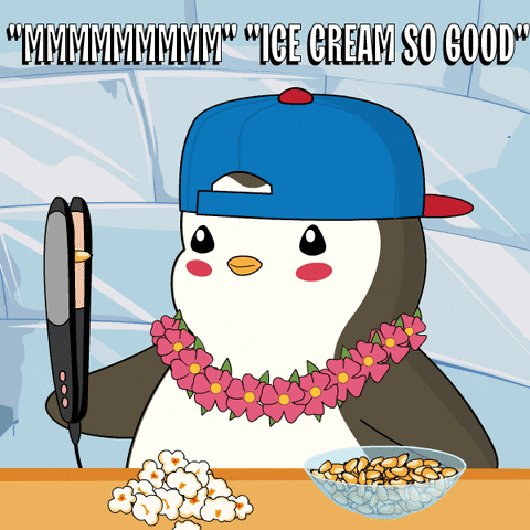 Ice Cream Popcorn GIF by Pudgy Penguins