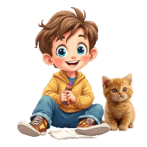 Coloring Book Cute Kitten Sticker