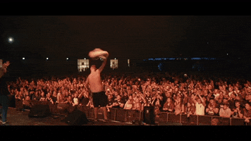 BottomrowKriss festival shirtless onstage lionheart GIF