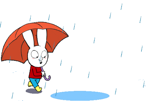 Singing In The Rain Umbrella Sticker by Simon Super Rabbit for iOS ...