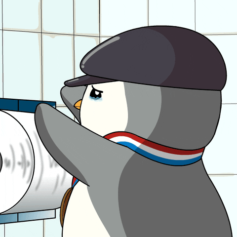 Sad Toilet Paper GIF by Pudgy Penguins