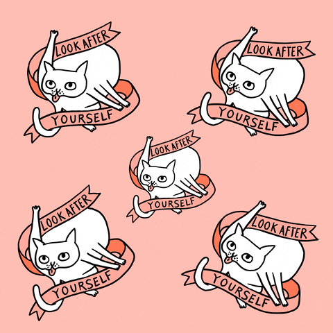 Cat Look After Yourself GIF by BadgeBomb