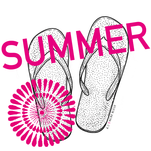 à l'encre bleue Sticker