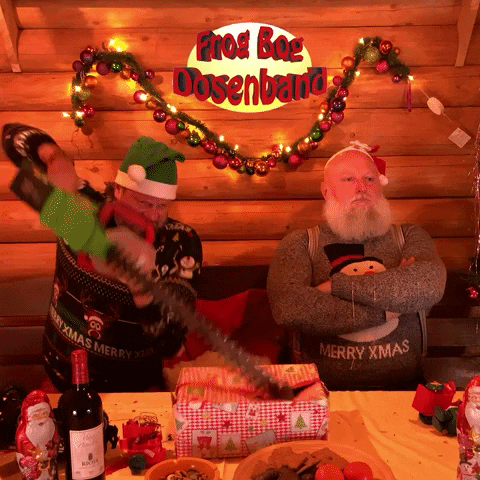 Bad Santa Weihnachtsgeschenk GIF by Frog Bog Dosenband