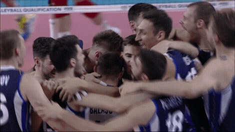 Happy Group Hug GIF by Volleyball World - Find & Share on GIPHY