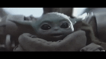 Baby Yoda Riding With Droid GIF