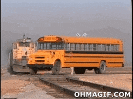 School Bus Train GIF
