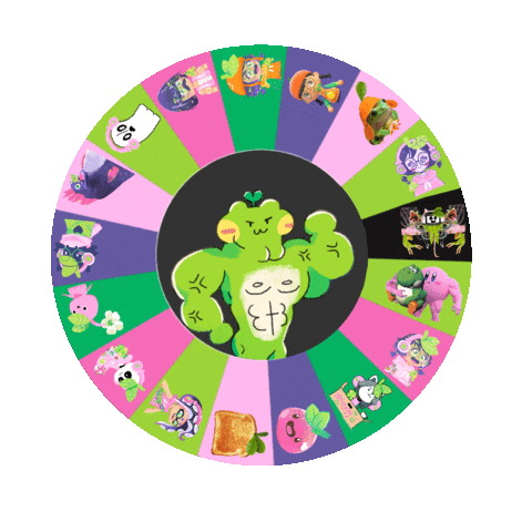Spin Frog Sticker by poggu the froggu
