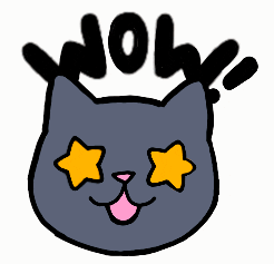 Digital art gif. A cat fact with stars for eyes bounces up and down. In capital letters above the cat is the text, “WOW!”