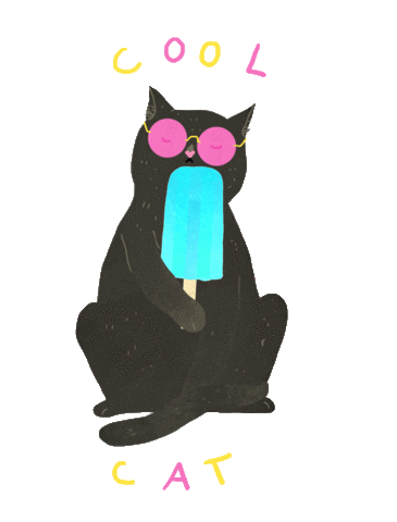 Ice Cream Cat Sticker by Lara Paulussen