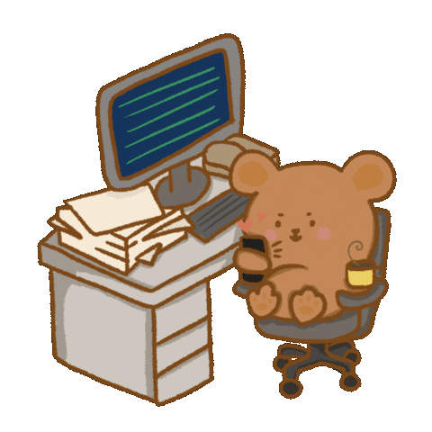 Working Teddy Bear Sticker by Regina Awang