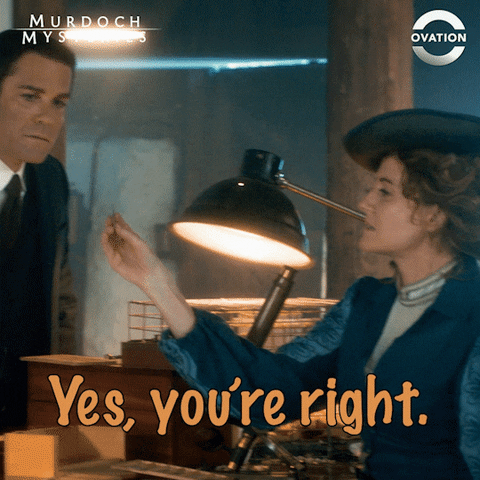 You Are Right Murdoch Mysteries GIF by Ovation TV