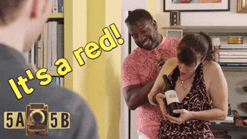 5A5Bseries comedy baby red wine GIF