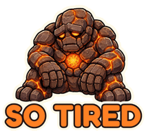 Tired Golem Sticker by CobraCat Games
