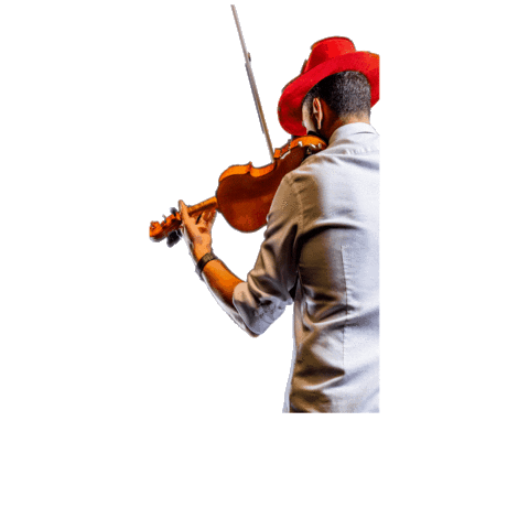 Violin Hatman Sticker by Maria Fernanda Gonzalez Bustamante