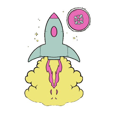 To The Moon Spaceship Sticker by Major Tom