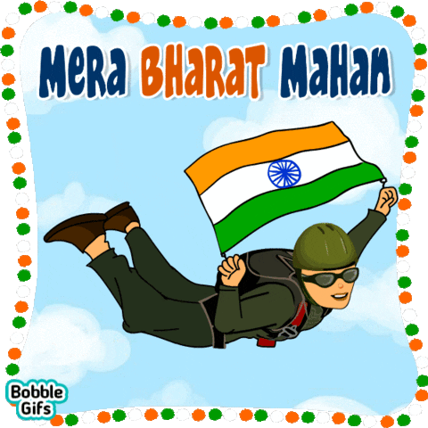 Independence Day Indian GIF by Bobble