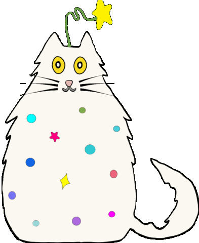 White Cat Sticker