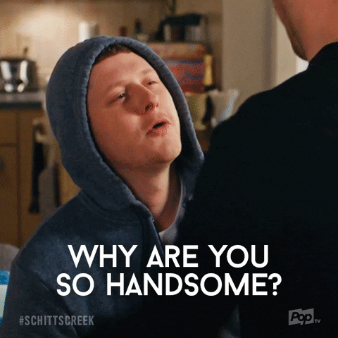 Why Are You So Handsome Pop Tv GIF by Schitt's Creek